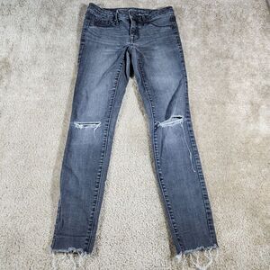 Mossimo Jeggings Jeans Women Size 0 Reg Gray Low Rise Super Stretch Moto #52